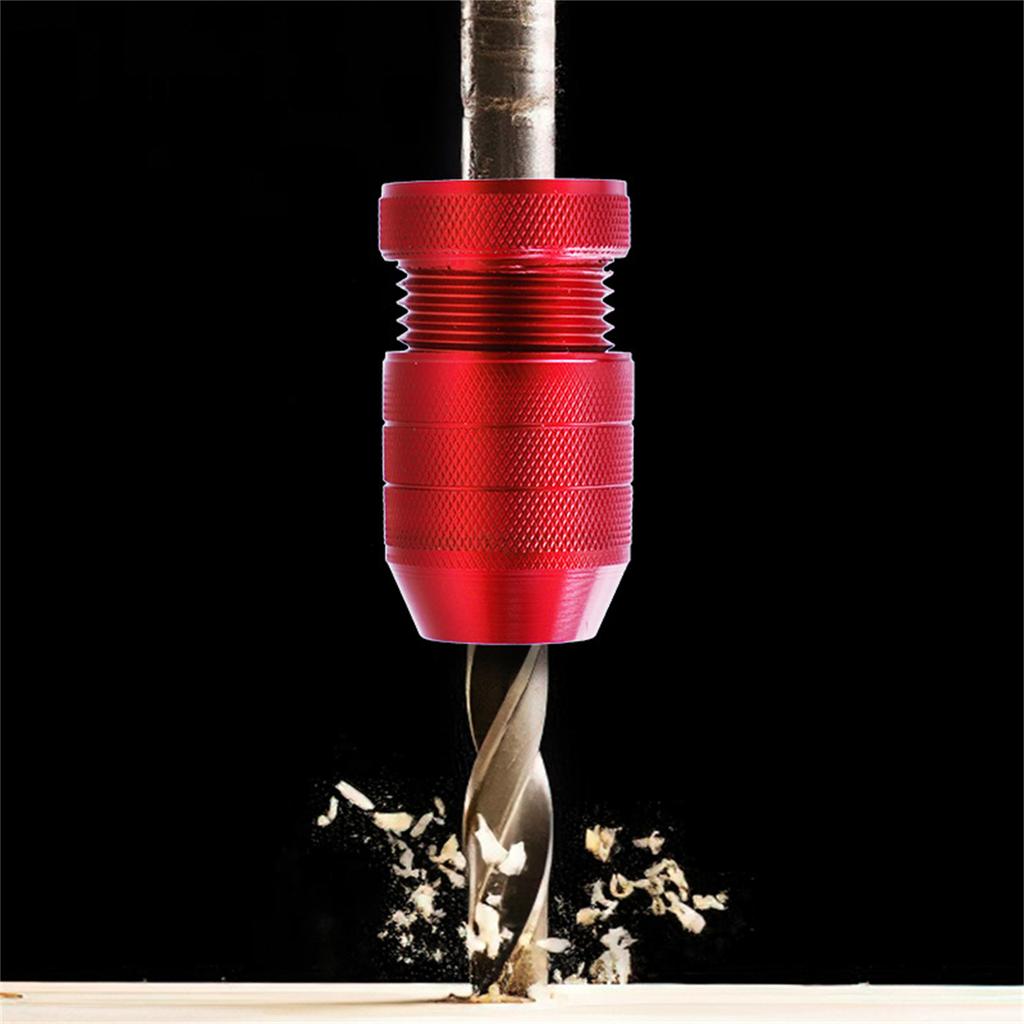 1PC Drill Bit Stop Collar Drill Depth Stop for Drill Bits Aluminum Drill Stop for Woodworking Hand Tools Red