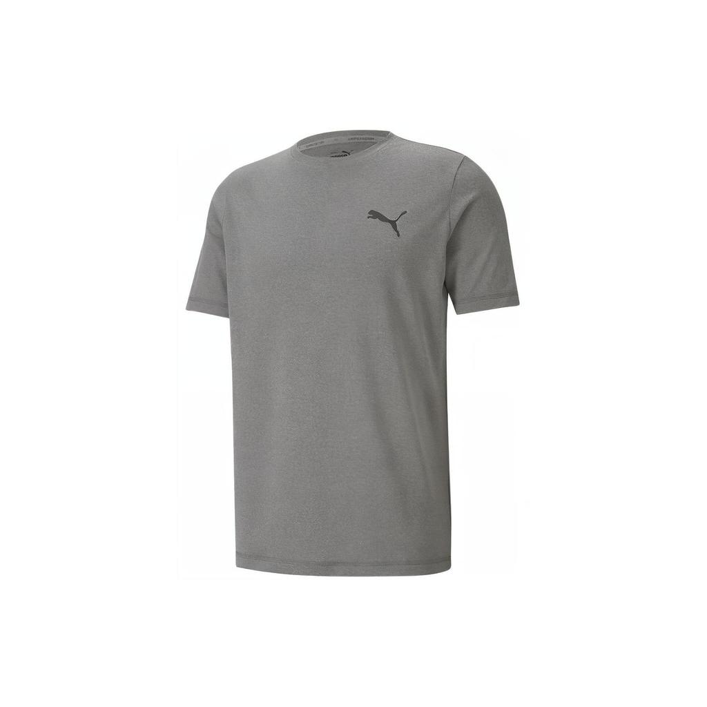 Puma Ss24 Solid Logo Casual Fashion Sports Crew Neck Short Sleeve T-Shirt Men Tops Gray 588866-09