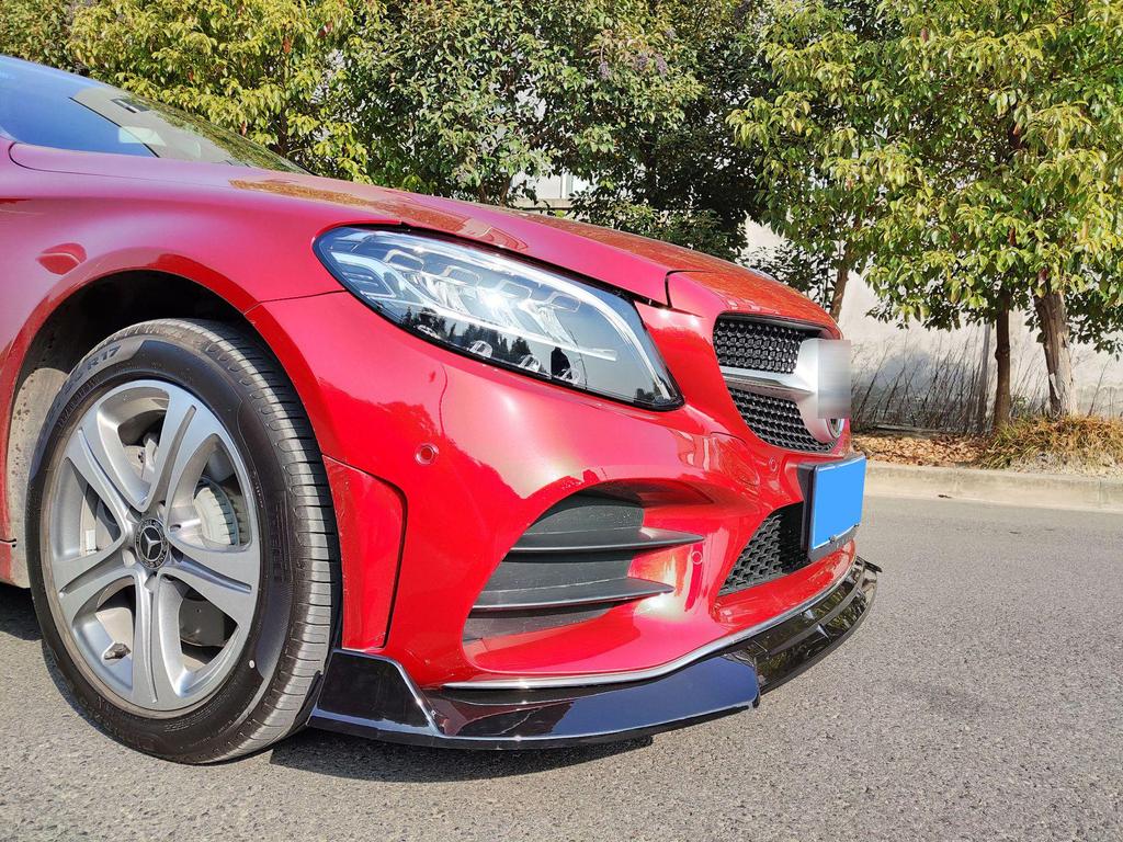 Подходит для Mercedes-Benz C-Class W205 (2015-2021 гг.) Аэродинамический задний спойлер и комплект переднего бампера с губой AMG