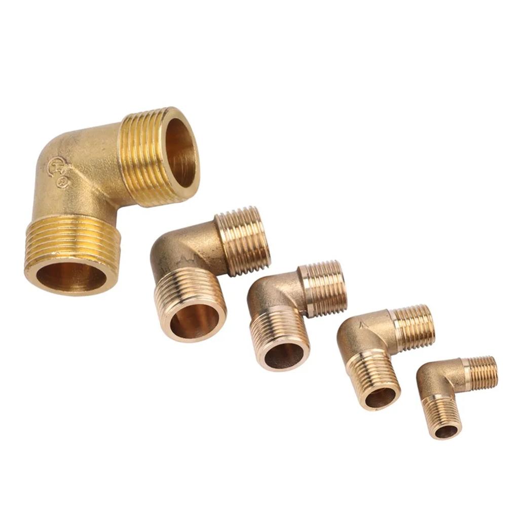 90 Degree Brass Elbow Connector 1/8" 1/4" 3/8" 1/2" 3/4" BSP Male Thread Fuel Adapter Water Tube Natural Gas Pipe Fittings 1Pc