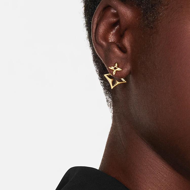 Louis Vuitton Flowergram Asymmetrical Floral Metal Earrings Women Earrings M00770