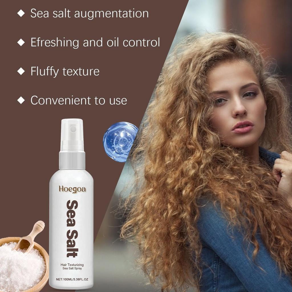 Hoegoa Sea Salt Dry Hair Spray Hair Leave-In Styling Dry Hair Spray Hairspray Refreshing Degreasing Oil Control Lazy Fluffy Smoothing Spray