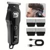 Профессиональная электрическая машинка для стрижки волос с гребнем-ограничителем, светодиодным цифровым дисплеем, USB, мужская бритва и триммер для домашнего использования, День отца