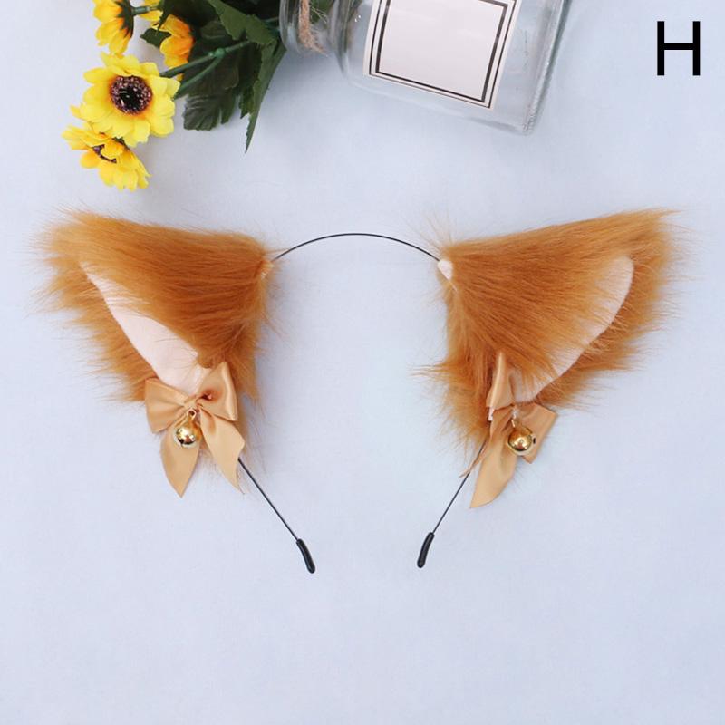 Милый кот, лисий мех, обручи для волос, ночная вечеринка, клуб, косплей, повязка на голову, меховые повязки на голову, зажимы-колокольчики, аксессуары для волос для девочек, повязка для волос с ушками