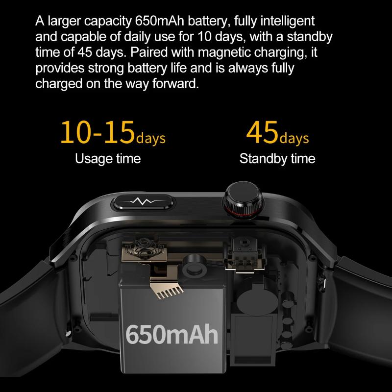 2025 Новые умные часы для здоровья с лазерной диагностикой ИИ Мужские ЭКГ+ФПГ Липиды крови Мочевая кислота Пульс Артериальное давление Спорт Звонки Смарт-часы