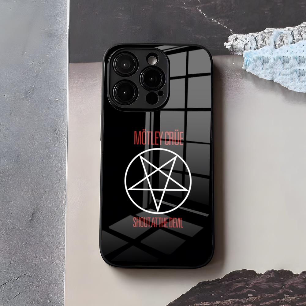 M-MotleyS Rock C-CrueS Phone Case For IPhone 17 Air 16 E Pro Max 15 14 13 Mini 12 Pro 11 Max Plus Black Glass Cover