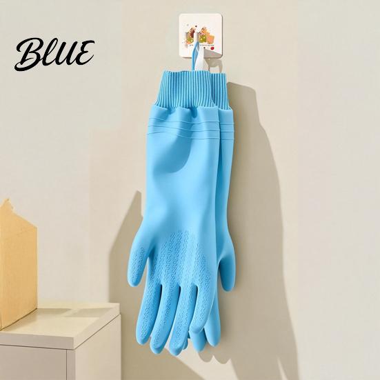 Thermal Kitchen Gloves Fleece Lined Dishwashing for Housework, Waterproof PVC Rubber Cleaning Gloves, Anti-slip Housework Grip Warm Velvet Lining