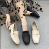 2024 New Fashion Spring Women White Shoes Split Leather Short Heels Pumps Casual Loafers    Slip-on  Shoes Size