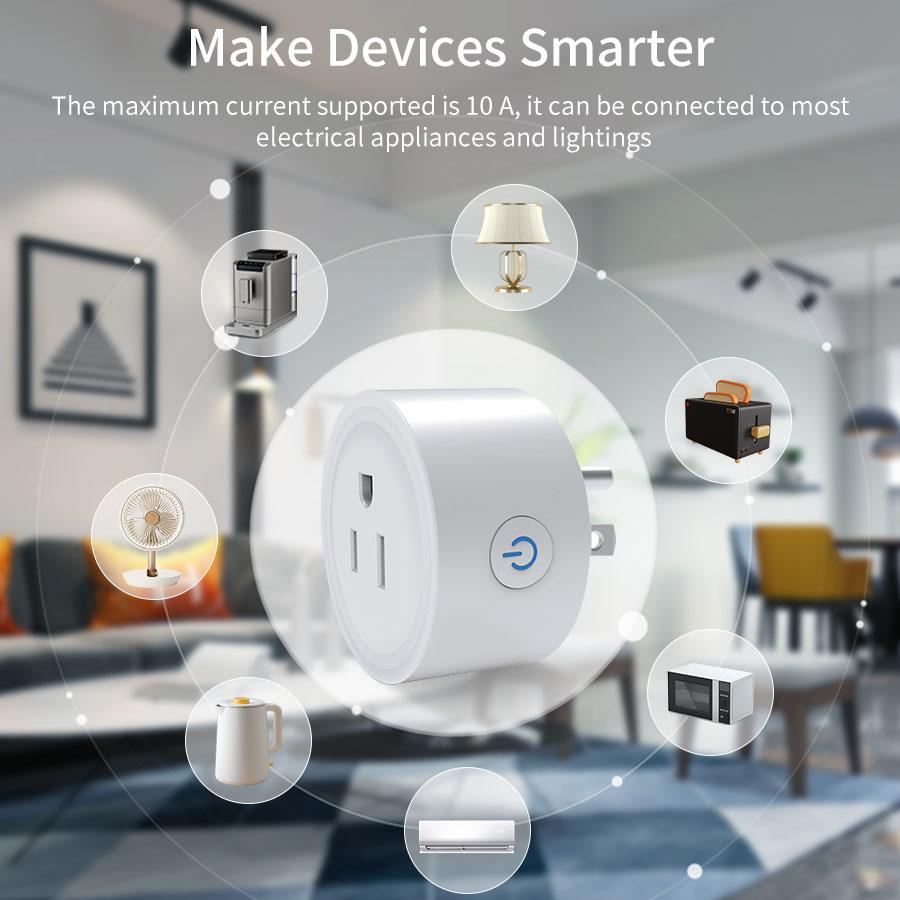 Умная розетка WiFi 10A, вилка США Cozylife 100-240 В, приложение, дистанционное управление, голосовое управление, таймер, работает с Alexa, Google Assistant