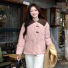Модные пуговицы-рожки для женщин Осенью и Зимой, Универсальная хлопковая куртка для женщин, Короткий вязаный топ с разрезом, Хлопковая куртка