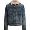 Polo Single Breasted Square Neck Long Sleeve Denim Jacket Men Jackets Blue 710850379-001