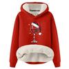 Женская модная толстовка с капюшоном и рождественским принтом, утепленная, свободная, с капюшоном