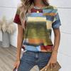 Повседневная футболка с коротким рукавом, напечатанная на 3D-принтере, топ свободного кроя для носки наизнанку, милый цветной узор, женская футболка