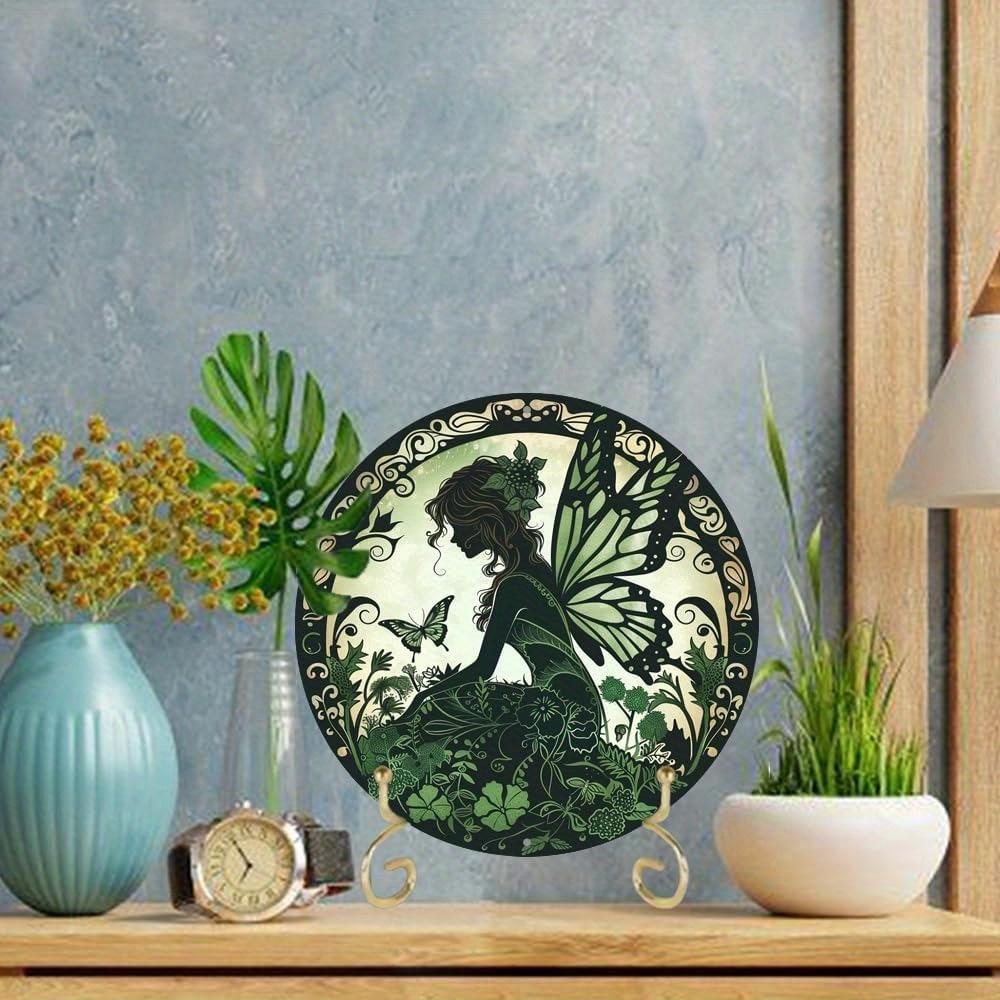 1 Piece, 2D Flat Print, Vintage Round Metal Aluminum Sign, Spring Fairy Tale Themed Tin Sign, Wall Art Decoration, Coffee Bar