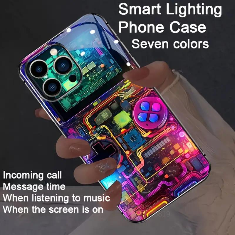 Эстетичный Механический Светящийся Чехол Для Телефона Для iPhone 17 Air 16 15 14 13 12 11 Pro Max 17 Plus Mini Светодиодный Светящийся Чехол