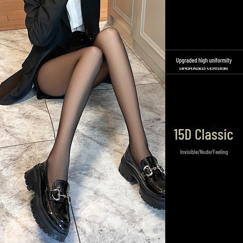 Осенние женские прозрачные черные колготки с защитой от зацепов — прочные и сексуальные для создания образа с голыми ногами