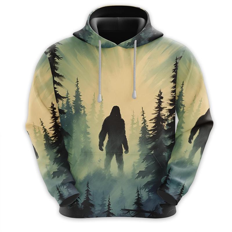 Толстовки с принтом Bigfoot Love, модные толстовки с капюшоном Sasquatch для мужчин, одежда, спортивный костюм Big Foot для женщин, пуловеры для мальчиков 2000 года