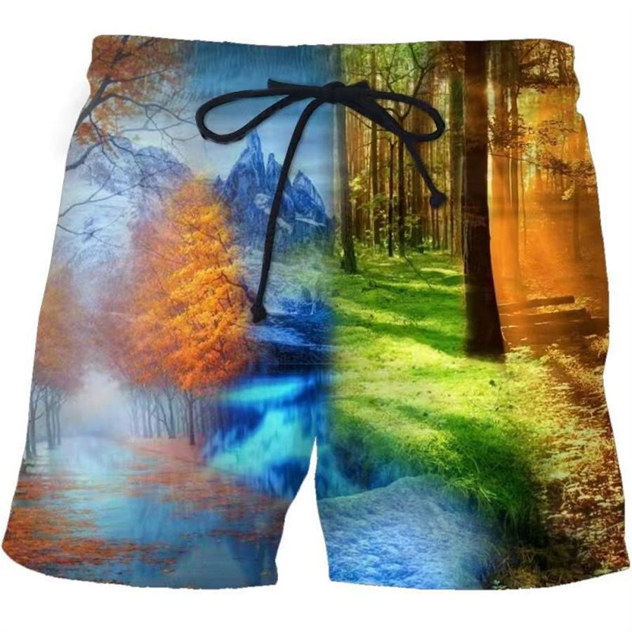 Men Shorts Summer 3D Printed Casual Ordinary Youth Beach Short Pants Spring Little Stretch Short Trousers