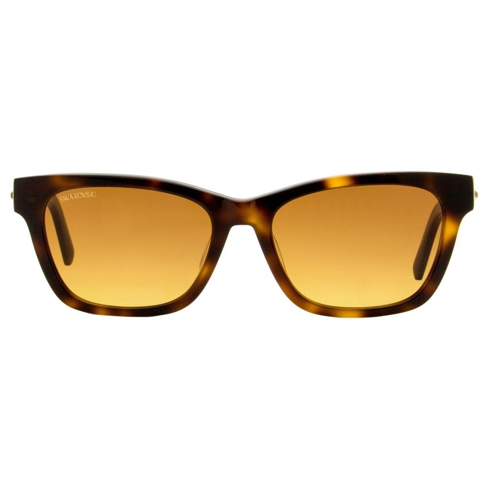 Swarovski Women S Rectangular SunglaSSeS Sk0374 52f Havana 53mm 52f