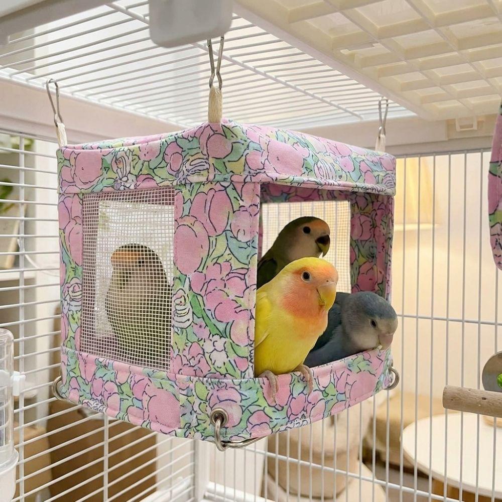 Breathable Mesh Bird Hanging Bed Bite Resistant Parrot House Multi-functional Bird Nest Sparrows