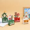 2pcs Christmas Wooden Calendar Ornament Countdown Santa Claus Snowman DIY for Tabletop Ornaments Christmas Decoration 2026