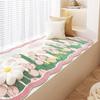 Small Red Flower Bedroom Bedside Rugs Girl Room Carpet Anti-Fouling Washable Floor Mat Bay Window Blanket