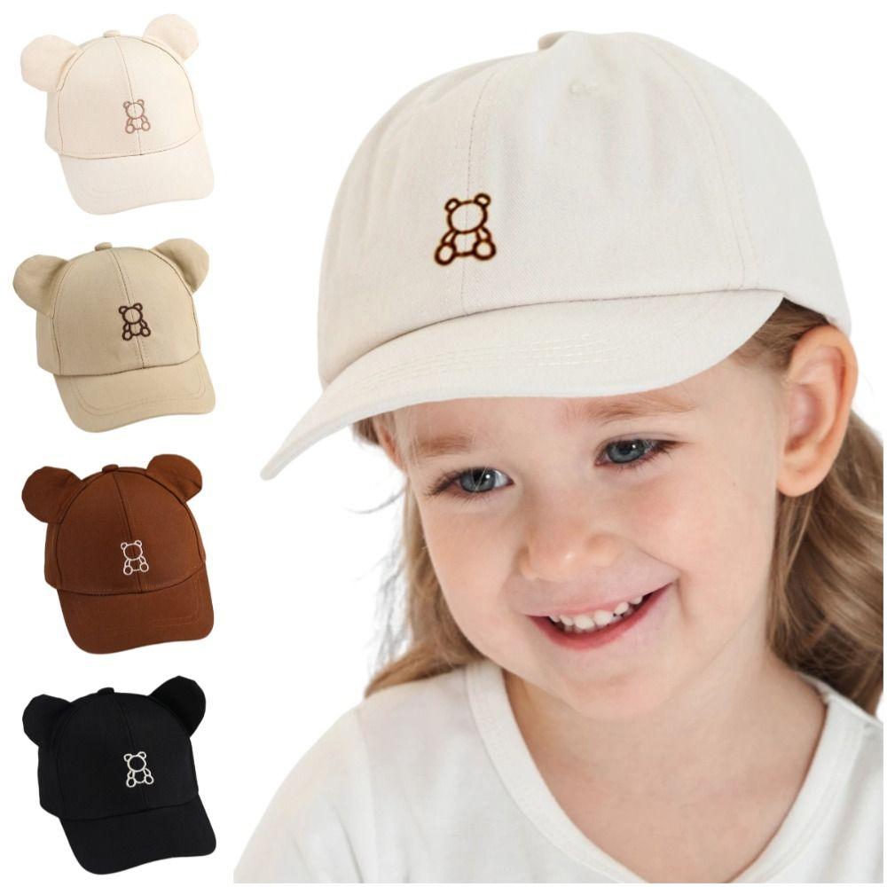 Cute Toddler Peaked Cap Cartoon Bear Baby Sun Visor Hat Lightweight Baby Baseball Hat  Travel
