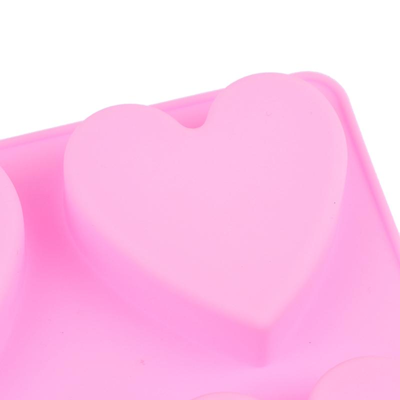 Силиконовая форма для мыла ручной работы с 4 полостями, сердце, 3D-свеча для изготовления мыла