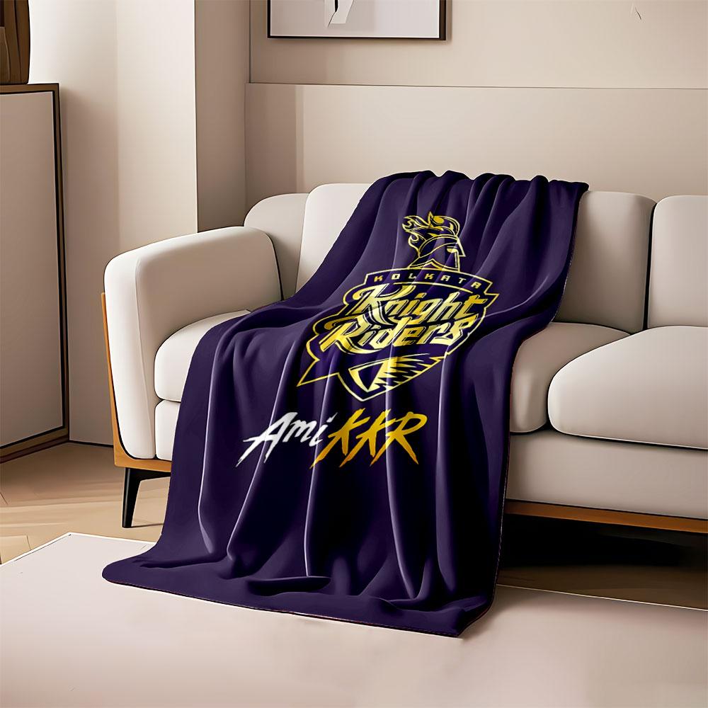 Kolkata Knight Riders Logo Blanket print blanket soft and cozy perfect for the living room bed sofa or a nap,gift