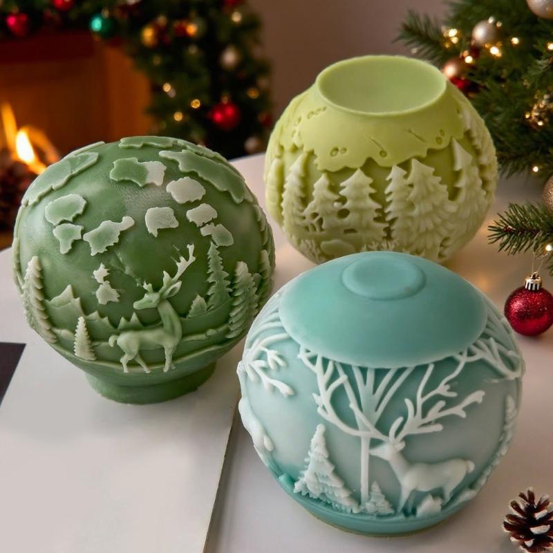 Christmas Ball Decoration Mold Silicone Sphere Making with Quick Demolding Feature For Artisanal Creation