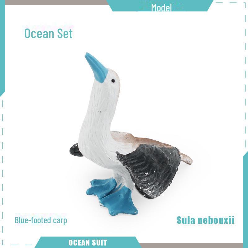 Набор моделей морских животных: Акула, черепаха, дельфин, кит, пингвин, краб и существа морского дна