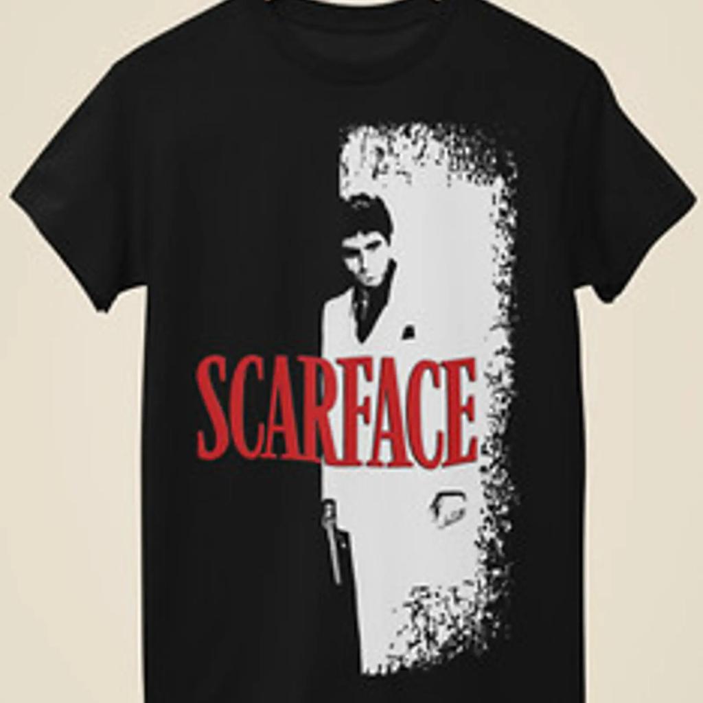 Scarface black t shirt inspired by the movie poster vintage Washed Casual streetwear Soft designer clothes Comfortable