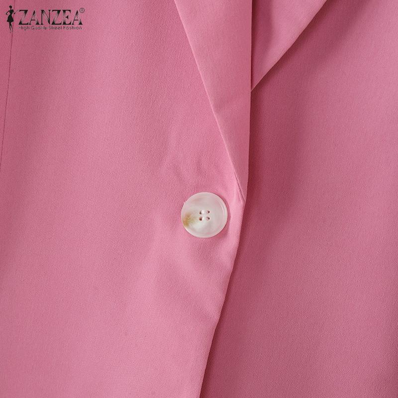 ZANZEA Женский тонкий кардиган с зазубренными лацканами и длинным рукавом