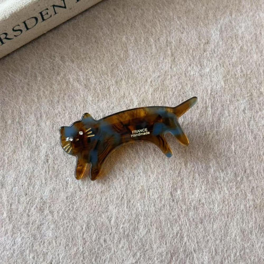 Acetic Acid Animals Hairpin Small Cute Side Clip Personalized Cat Shaped Hair Clip  Vacation
