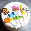 7pcs Jungle Safari Cupcake Picks  Cake Toppers Cartoon Cupcake Inserts Card Kids Birthday Party AVE