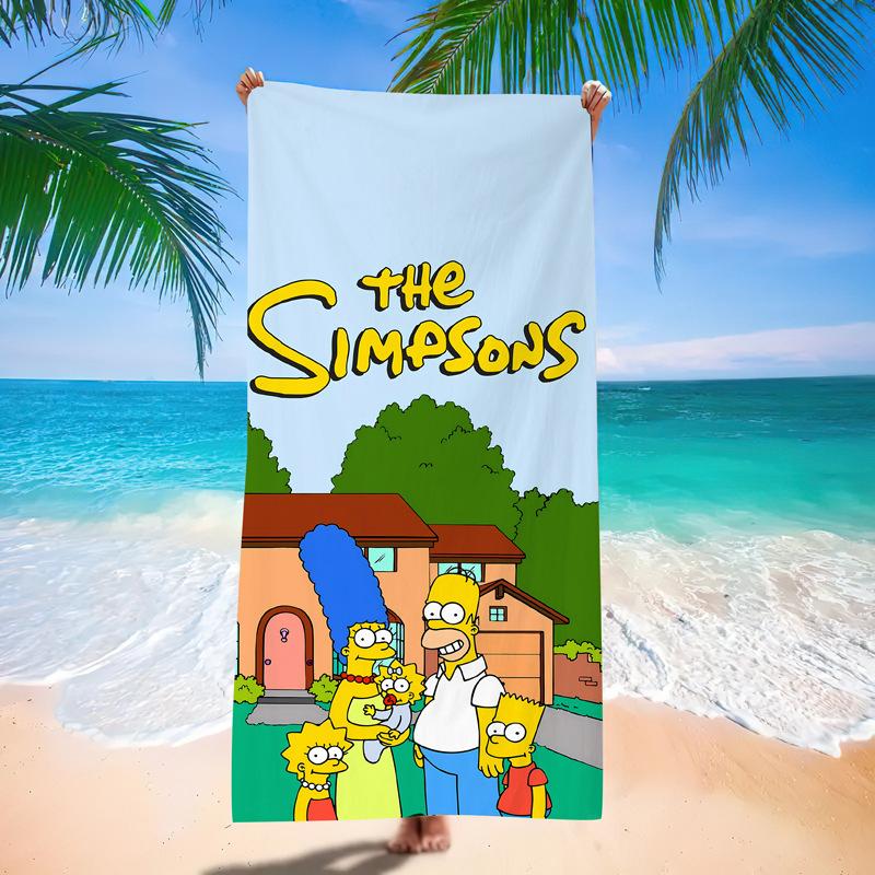 Popular Anime Cartoon Simpson Beach Towel Microfiber Quick-Drying Towel Strong Absorbent Bath Towel