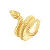 Rockyu One Size Fits All Gold Snake Ring with Titanium Ideal for Protection from Evil and Good Stylish Snake Fashion Accessory Men's Finish, Luck,