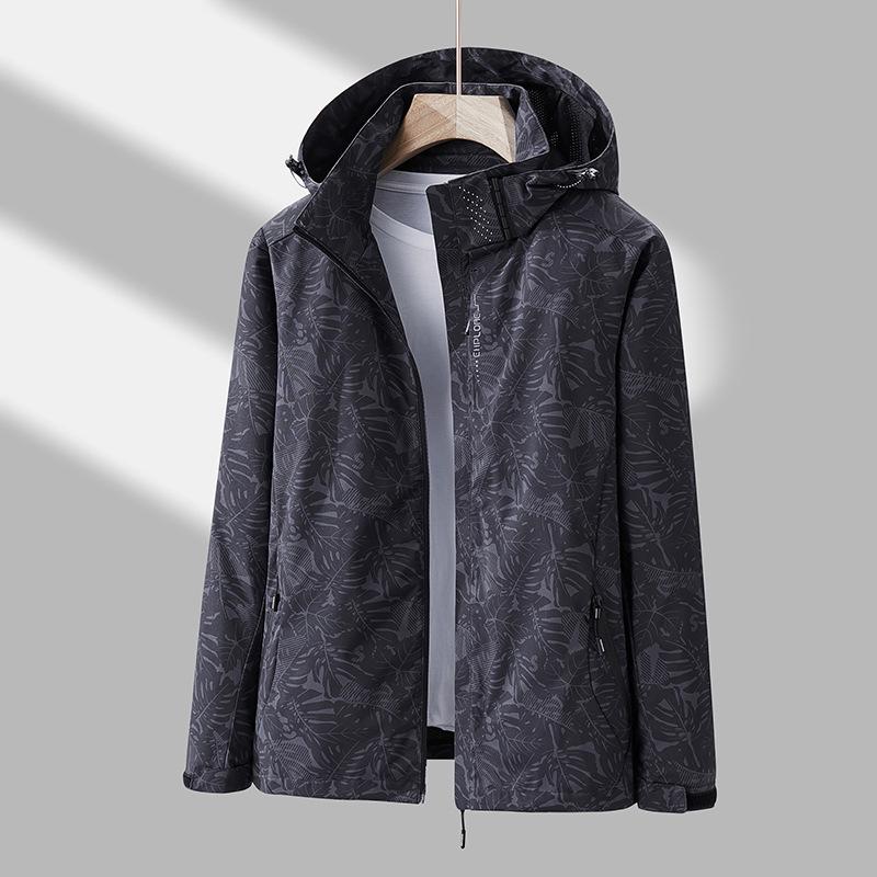 Men's Camouflage Windbreaker Jacket: Waterproof, Breathable, Quick-Drying, Trendy Outerwear for Spring & Autumn 2024.