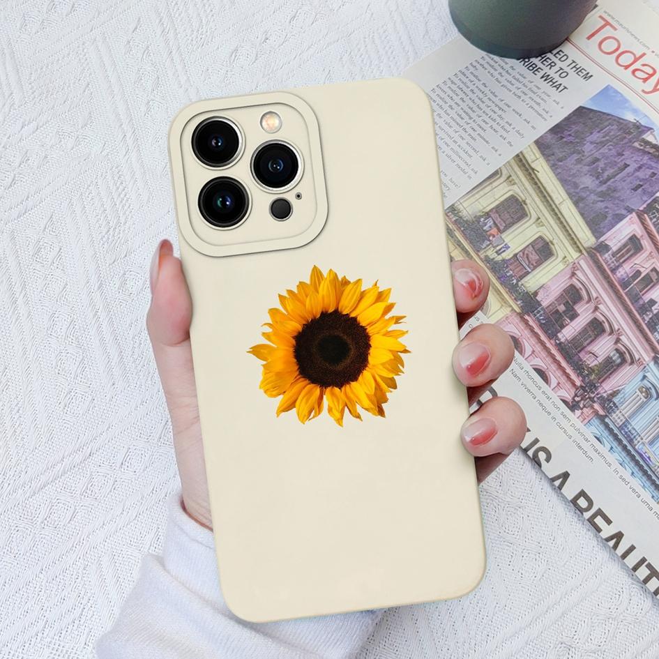 Для Apple iPhone 6, 7, 8, 11, 12, 13, 14, 15 Pro Max X XS XR SE, чехол для телефона, жидкий, мягкий силиконовый противоударный чехол, подсолнух, бабочка для iPhone, чехол-бампер