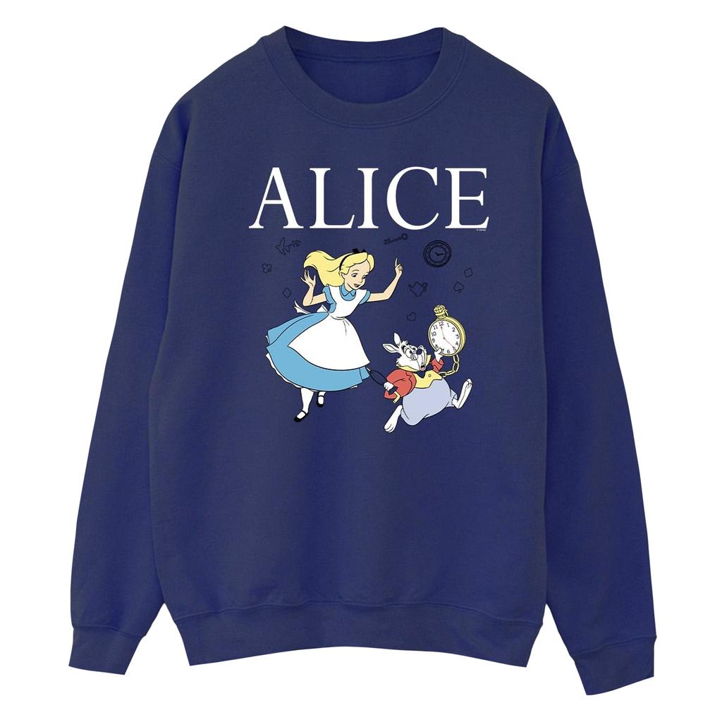 Disney Mens Alice In Wonderland Follow The Rabbit Sweatshirt