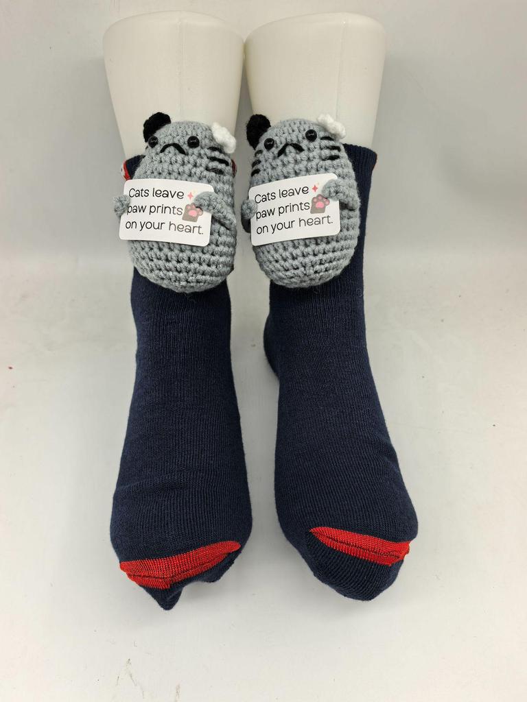 Уютные рождественские вязаные носки с животными - Теплые и милые для осени и зимы