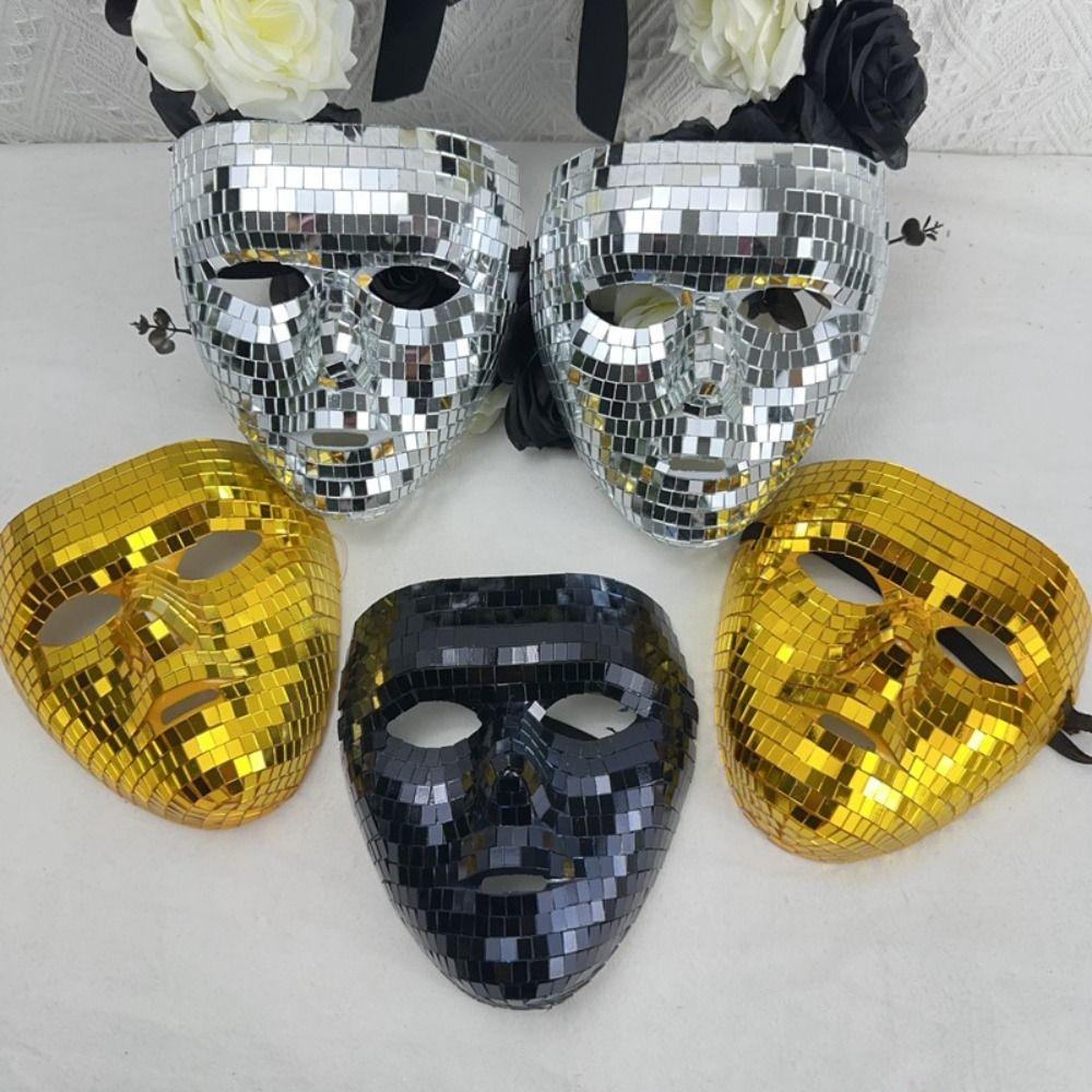 Masquerade Ball Glitter Mirror Face Mask Male Adult Home DJ Decor Luxury Night Club Mask Show