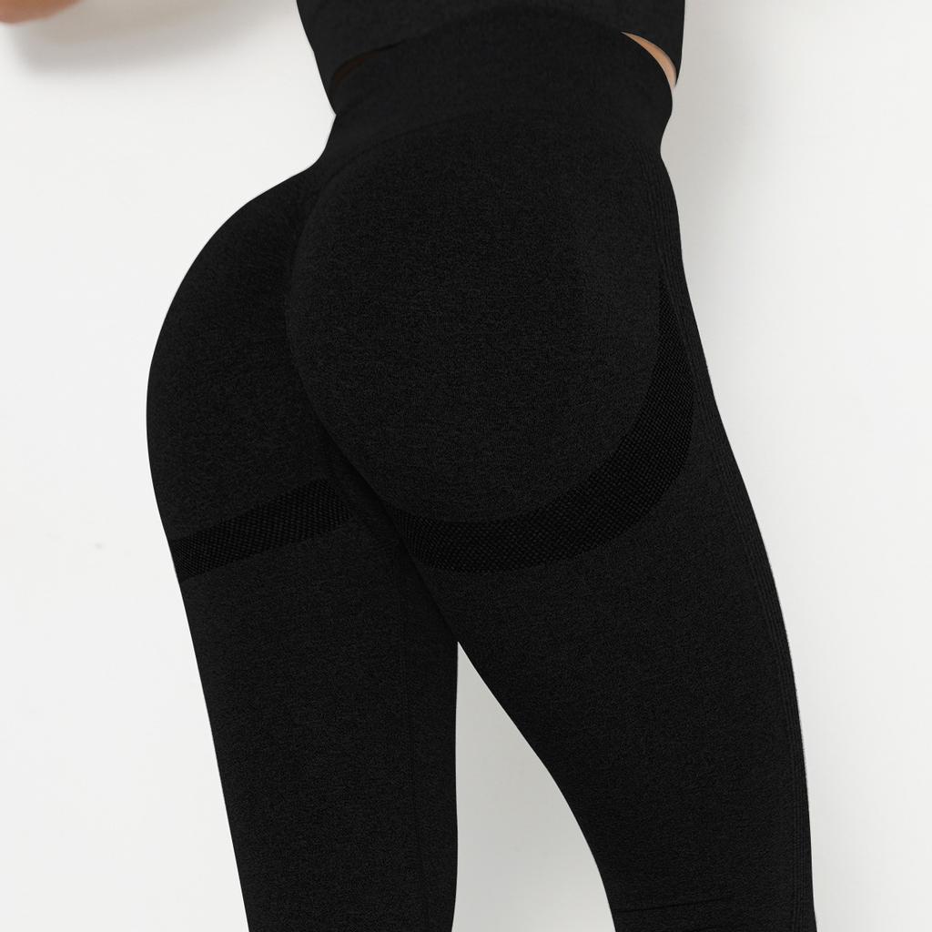 Fashion Casual Comfort Versatile Seamless Knitted Smile Pants Moisture Wicking Yoga Pants Exercise Fitness Pants Sexy Peach Butt Tight Bottoming