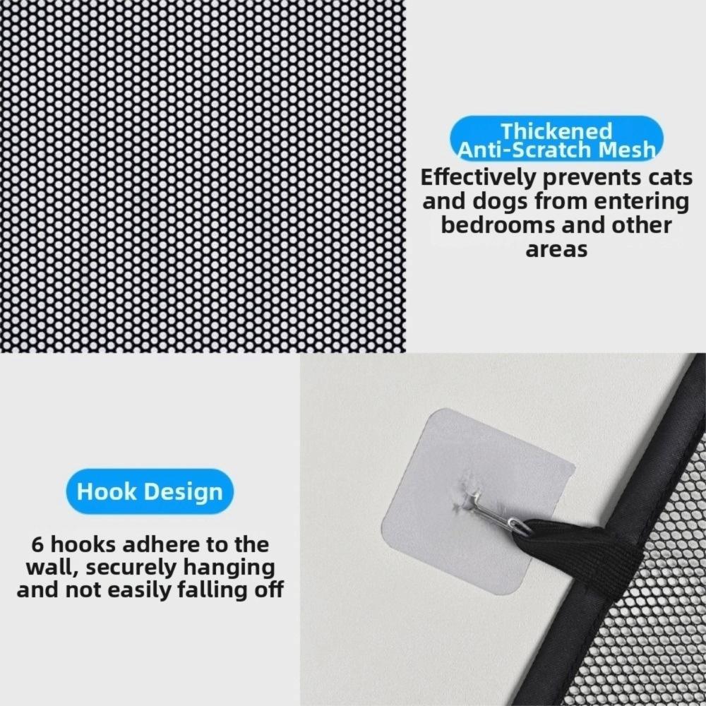 New Retractable Pet Barrier Fences Folding Mesh Pet Safety Gate with Hooks Anti-Escape Dog Isolation Gate Cat Accessories