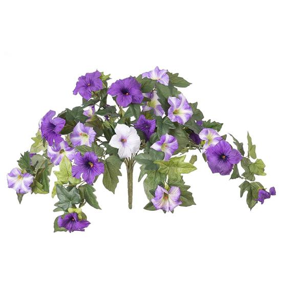 Искусственные цветы Morning Glory, устойчивые к ультрафиолетовому излучению, реалистичные искусственные шелковые цветы для украшения дома и улицы, подвесная корзина для оконного ящика