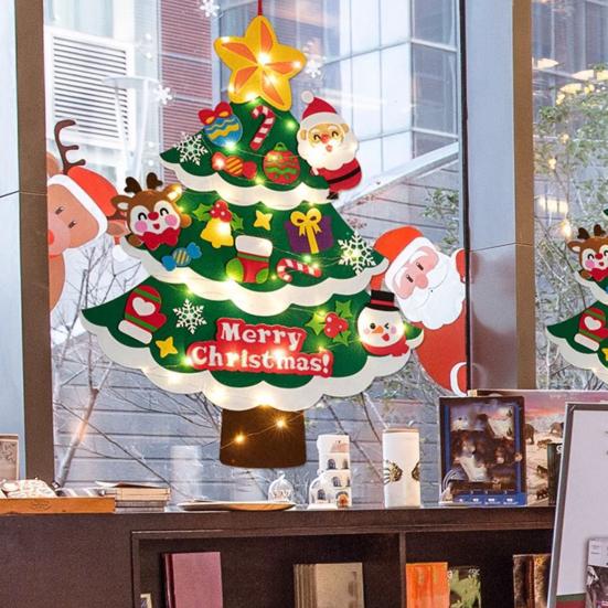 Рождественская елка из фетра своими руками для малышей Большая светящаяся рождественская елка со звездой Санты