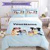 Bluey 63 Customize your name Bedding Set Breathable Duvet Cover with Pillowcases Home Decoration Birthday Gift