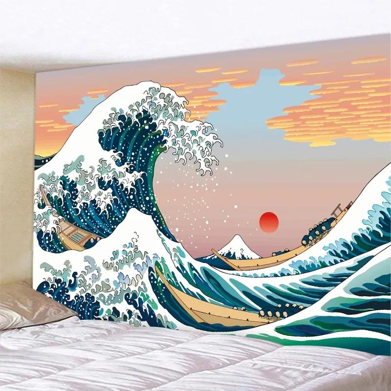 Модный домашний декор Гобелен Гостиная Спальня Гобелен Гора Закат Сцена Узор