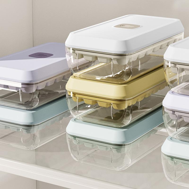 32 Grid Silicone Ice Cube Tray Mould With Lid Shovel Storage Box Remove With One Click Ice Maker DIY Whiskey Cocktail Tools