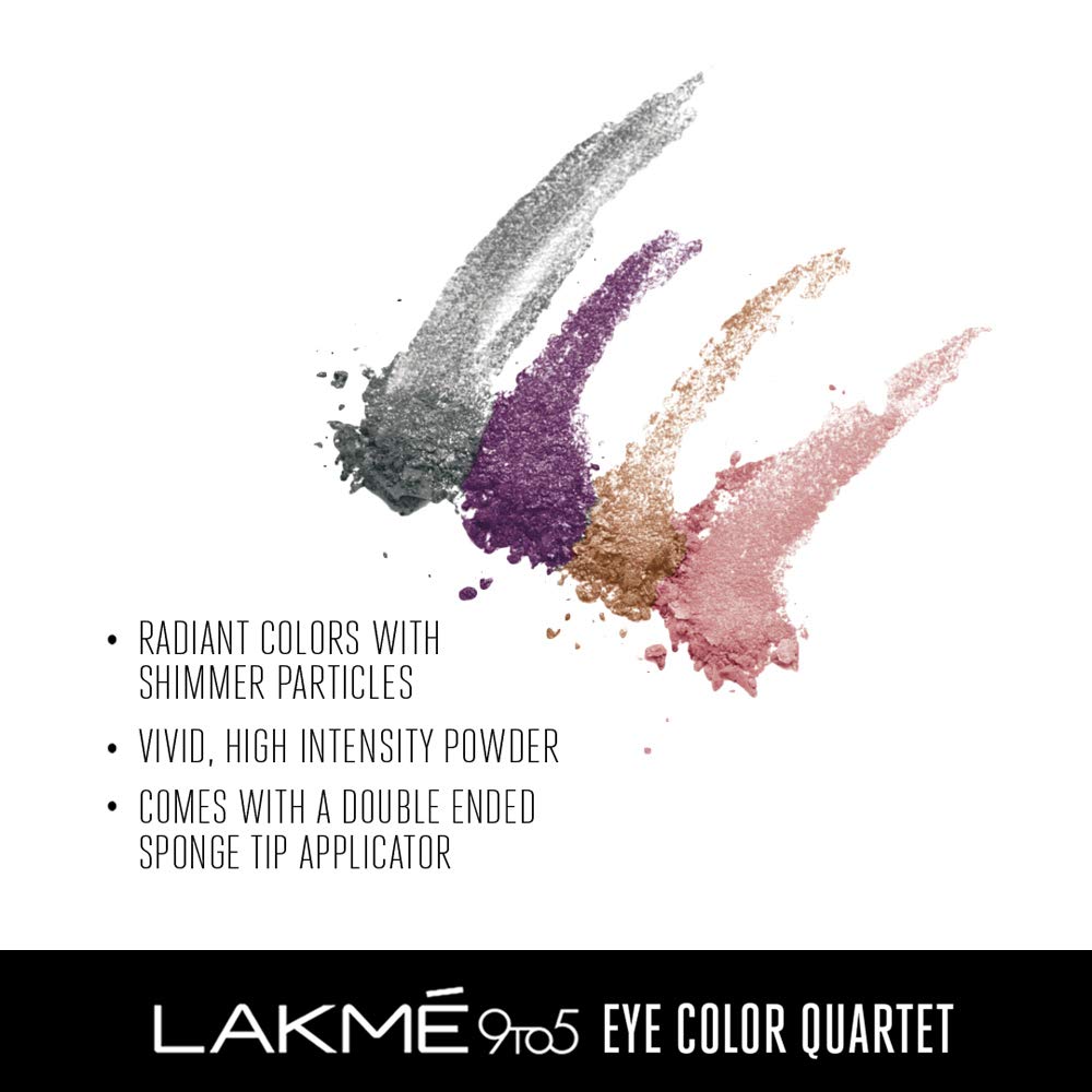 Тени для век Шелковый путь: 4 оттенка (7 г), 9to5 Eye Color Quartet Silk Route, Lakme